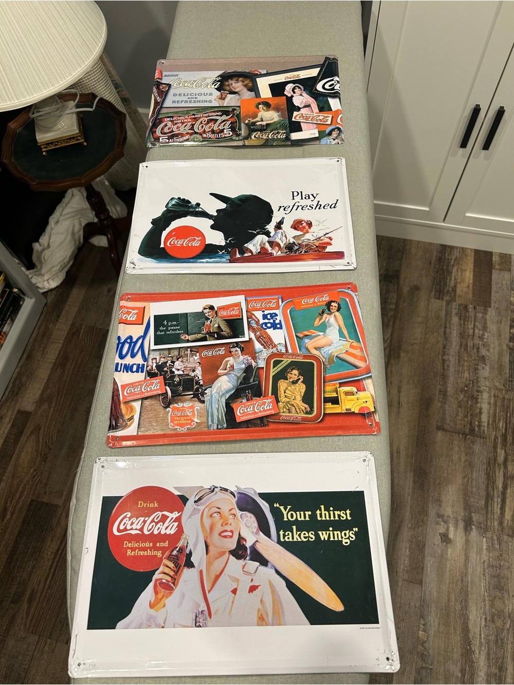 Coca-Cola Retro Collage Metal Signs x 4
